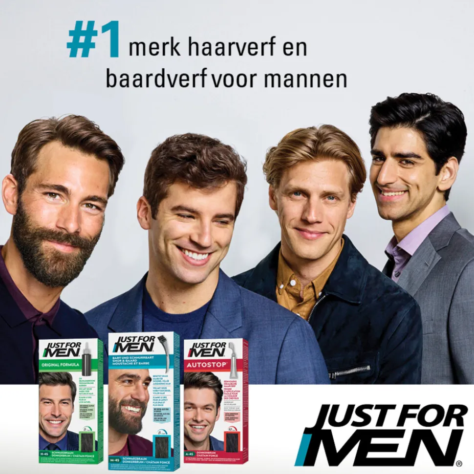 Just for Men Snor en Baard Middenbruin M35 1 set