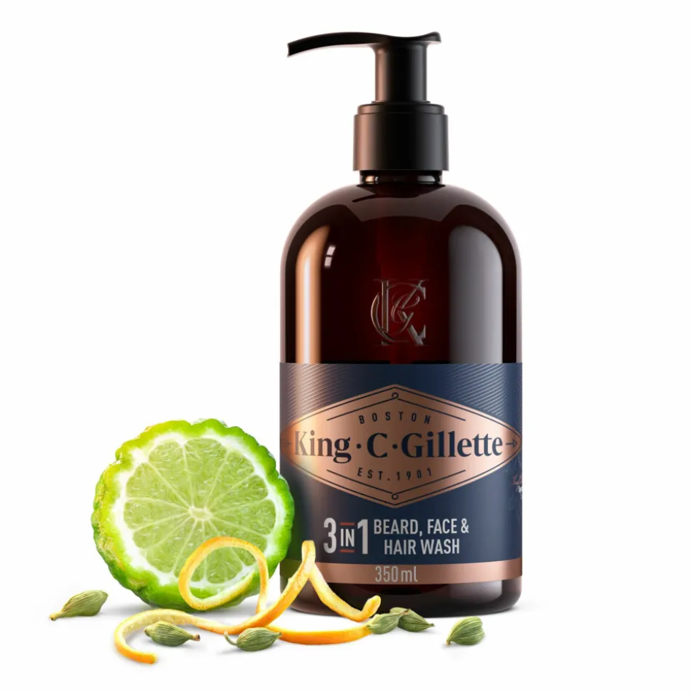 King C. Gillette Baard- en Gezichtsreiniger 350 ml