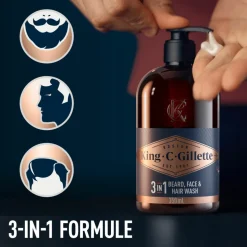 King C. Gillette Baard- en Gezichtsreiniger 350 ml