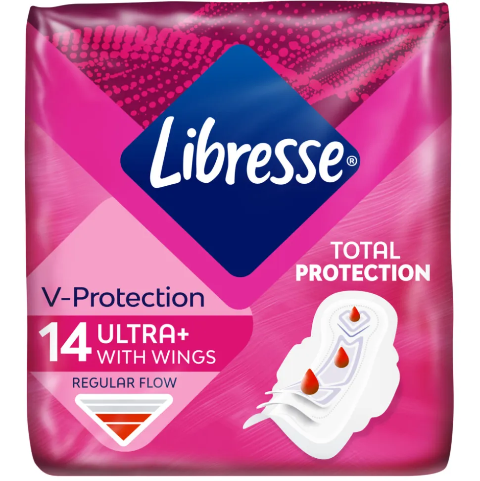 Libresse Ultra+ Regular Maandverband met Vleugels 14 stuks