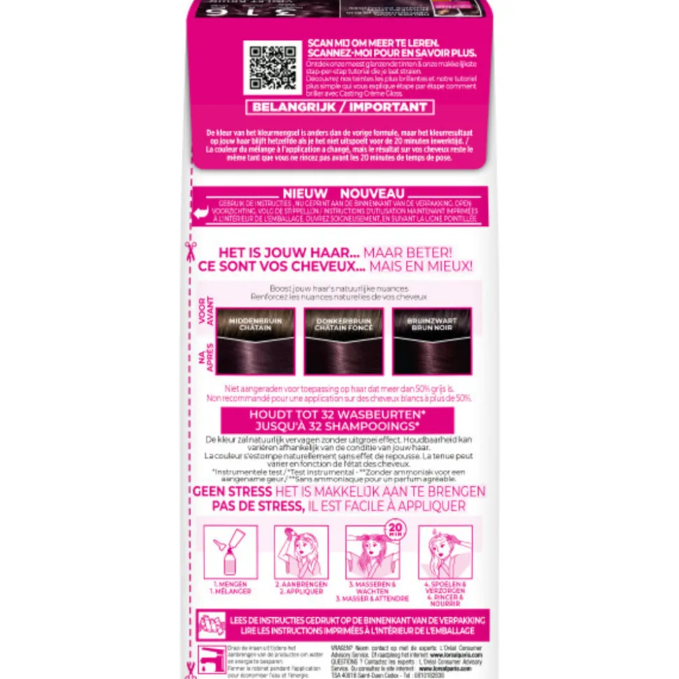 L'Oréal Casting Crème Gloss Semi-Permanente Haarkleuring 316 Violet Bruin