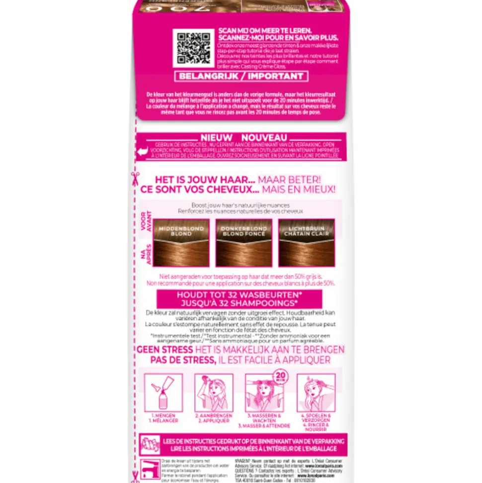 L'Oréal Casting Crème Gloss Semi-Permanente Haarkleuring 700 Middenblond