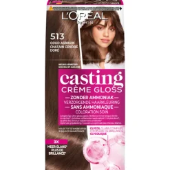 L'Oréal Casting Crème Gloss Semi-Permanente Haarkleuring 513 Goud Asbruin