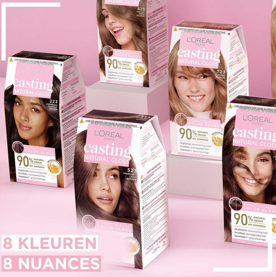 L'Oréal Casting Natural Gloss Semi-Permanente Haarkleuring 423 Kastanje Middenbruin