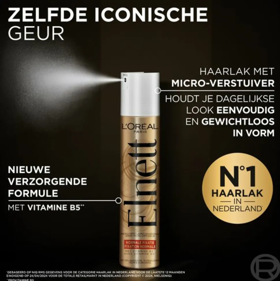 L'Oréal Elnett Satin Haarspray Normale Fixatie 200 ml