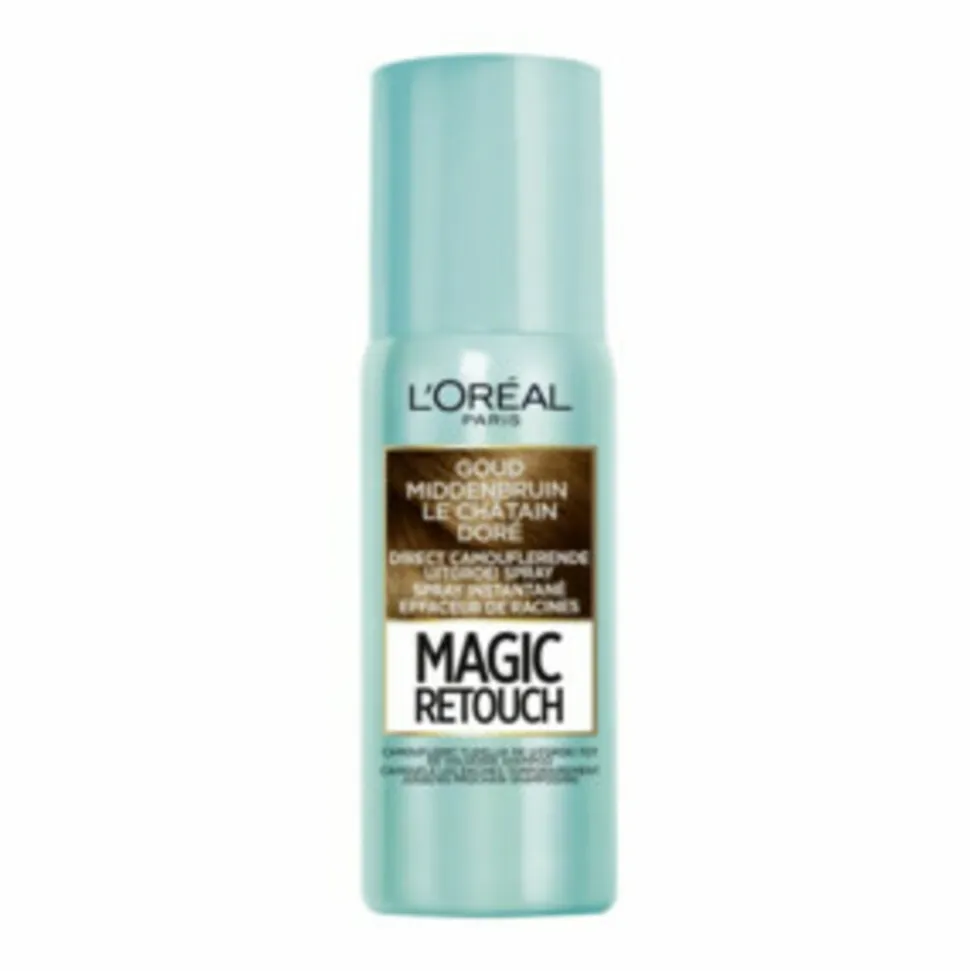 L'Oréal Excellence Creme Midden Goudbruin + Uitgroeispray Pakket