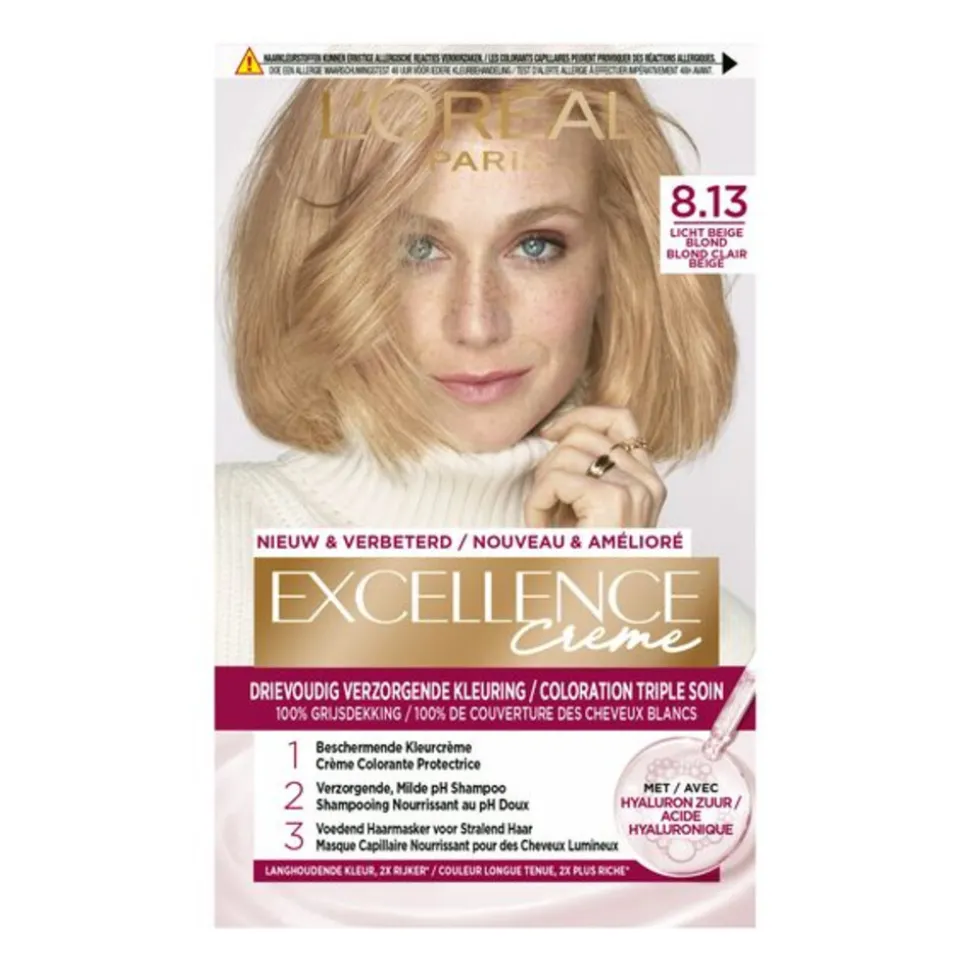L'Oréal Excellence Crème Permanente Crèmekleuring 8.13 - Licht Beige Blond