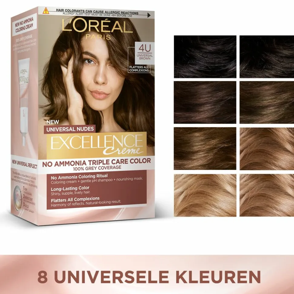 L'Oréal Excellence Crème Universal Nudes Permanente Haarkleuring 2U Universeel Zeer Donkerbruin