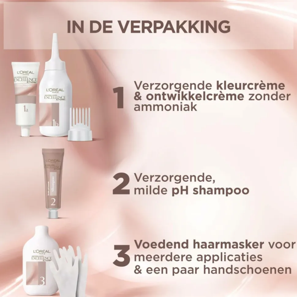 L'Oréal Excellence Crème Universal Nudes Permanente Haarkleuring 4U Universeel Middenbruin