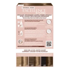 L'Oréal Excellence Crème Universal Nudes Permanente Haarkleuring 6U Universeel Donkerblond