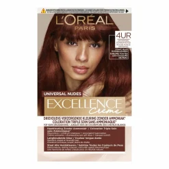 L'Oréal Excellence Crème Universal Nudes Permanente Haarkleuring 4UR Universeel Donker Rood