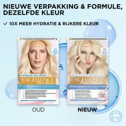 L'Oréal Excellence Pure Blonde Permanente Haarkleuring 01 Ultra Licht Natuurlijk Blond