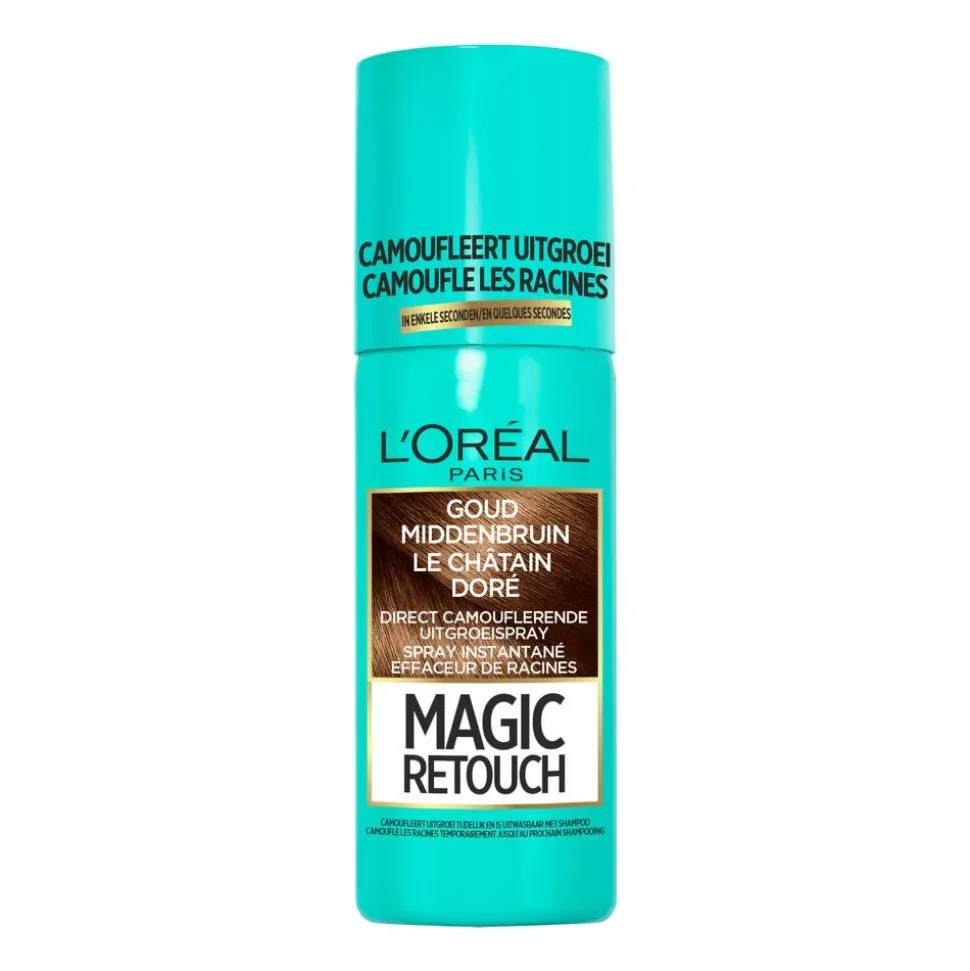 L'Oréal Magic Retouch Uitgroeispray Goud Middenbruin 75 ml