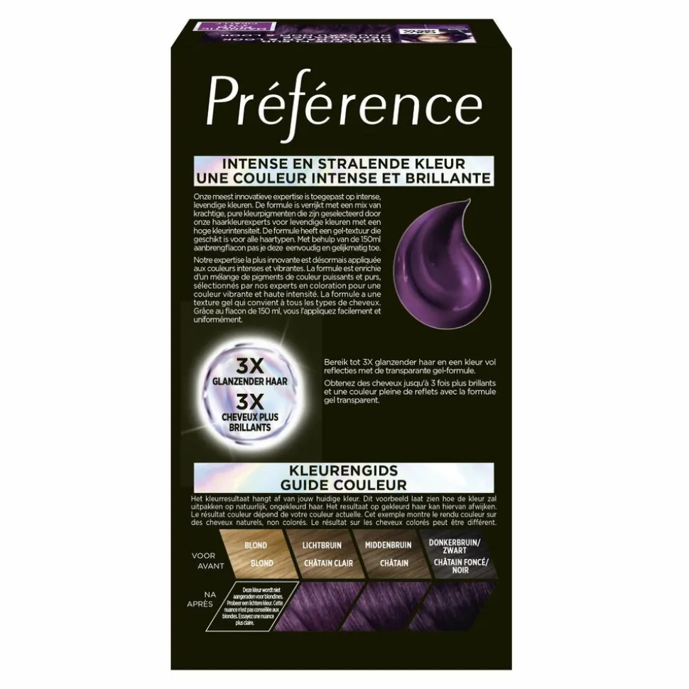 L'Oréal Preference Vivids Permanente Haarkleuring 3.161 Magnetic Plum