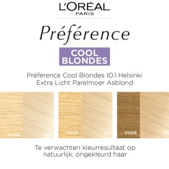 L'Oréal Préférence Cool Blondes Permanente Haarkleuring 10.1 Extra Licht Asblond