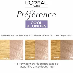 L'Oréal Préférence Cool Blondes Permanente Haarkleuring 9.12 Siberia - Extra Licht As Beigeblond