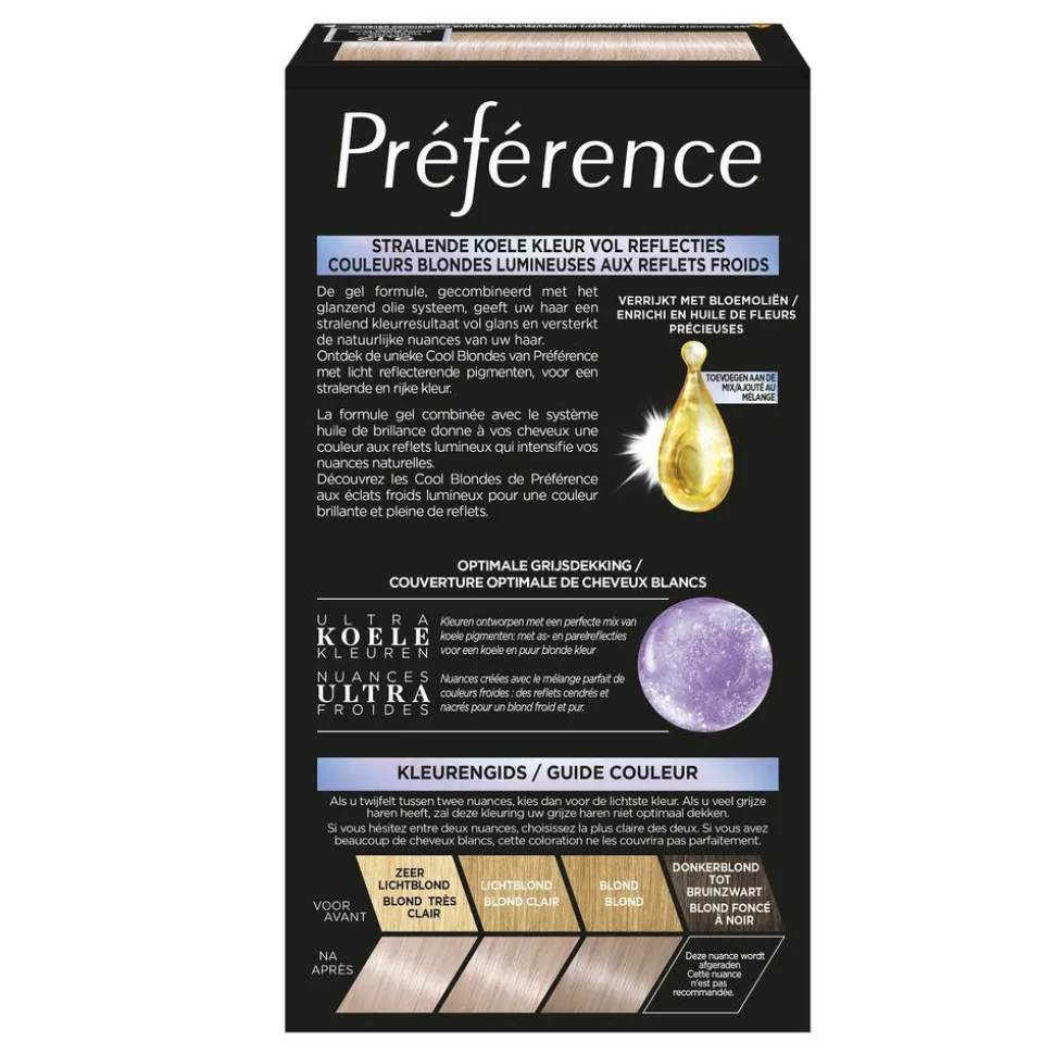 L'Oréal Préférence Cool Blondes Permanente Haarkleuring 9.12 Siberia - Extra Licht As Beigeblond
