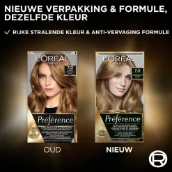L'Oréal Préférence Permanente Haarkleuring 7.0 Middenblond