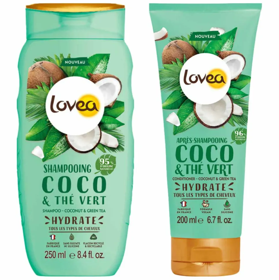 Lovea Kokos en Groene Thee Shampoo en Conditioner Pakket