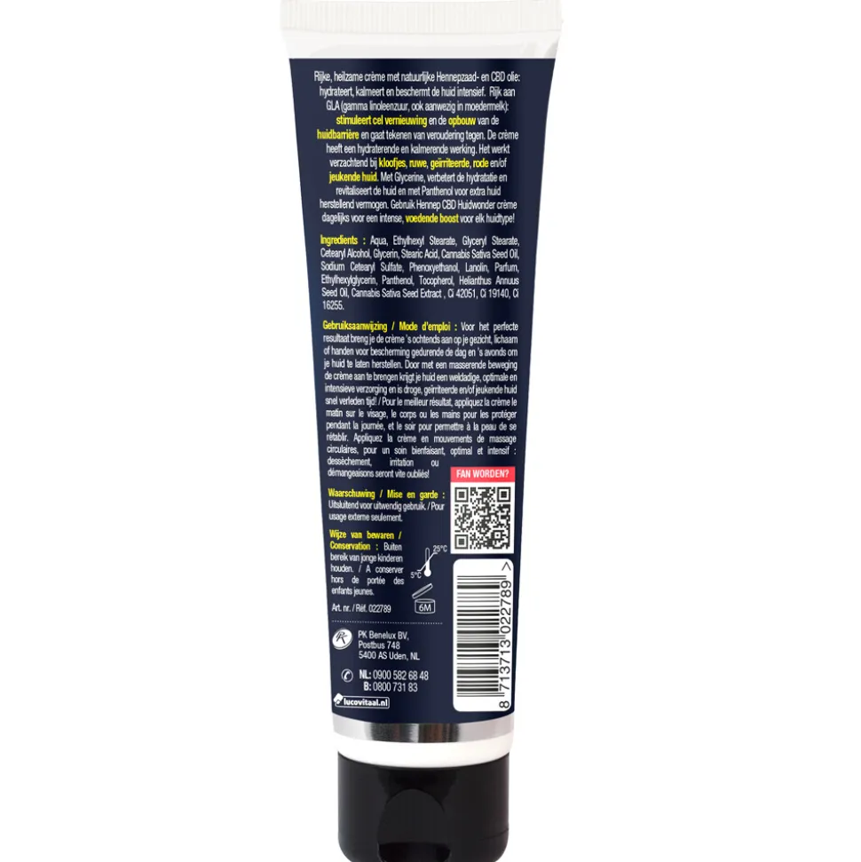 Lucovitaal Creme Huidwonder Hennep CBD 100 ml