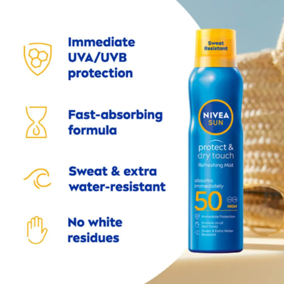 NIVEA Sun Protect en Dry Touch Verfrissende Vernevelende Spray SPF 50 200 ml