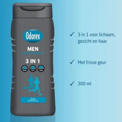 Odorex Douchegel For Men 3-in-1 Clean Protection 300 ml