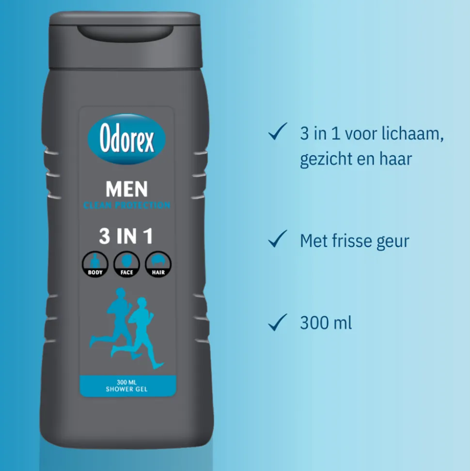 Odorex Douchegel For Men 3-in-1 Clean Protection 300 ml