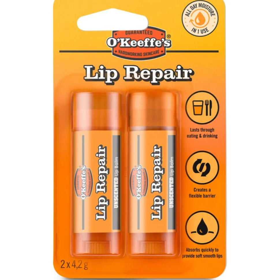 O'Keeffe's Lip Repair Ongeparfumeerd Duo 2 x 4,2 gr