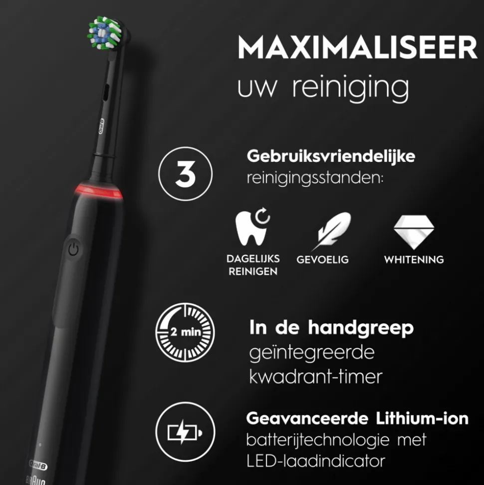 Oral-B Elektrische Tandenborstel Pro 3 3900 Duo Zwart & Roze 1 set