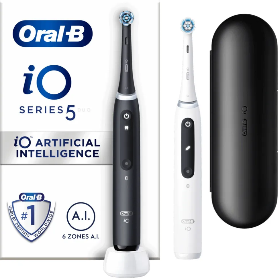 Oral-B Elektrische Tandenborstel iO 5 Duo Zwart & Wit 2 stuks