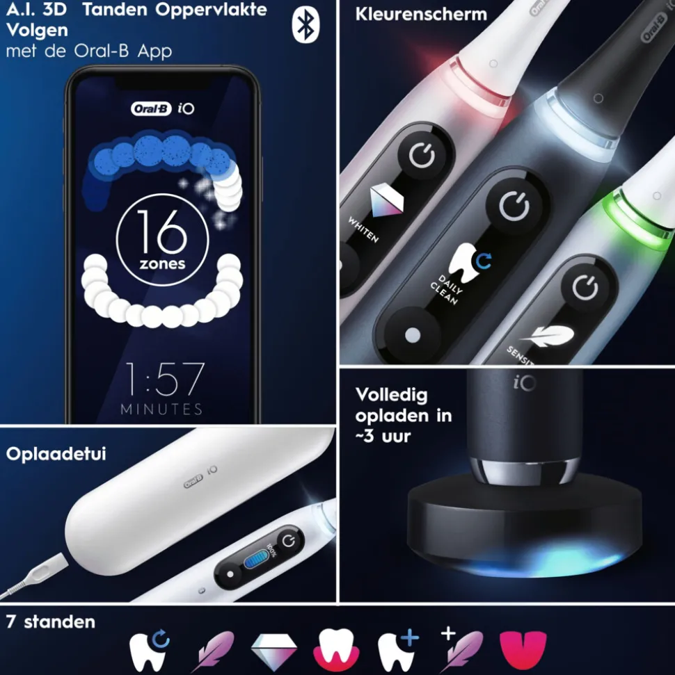 Oral-B Elektrische Tandenborstel iO 9 Duo Zwart & Roze 2 stuks
