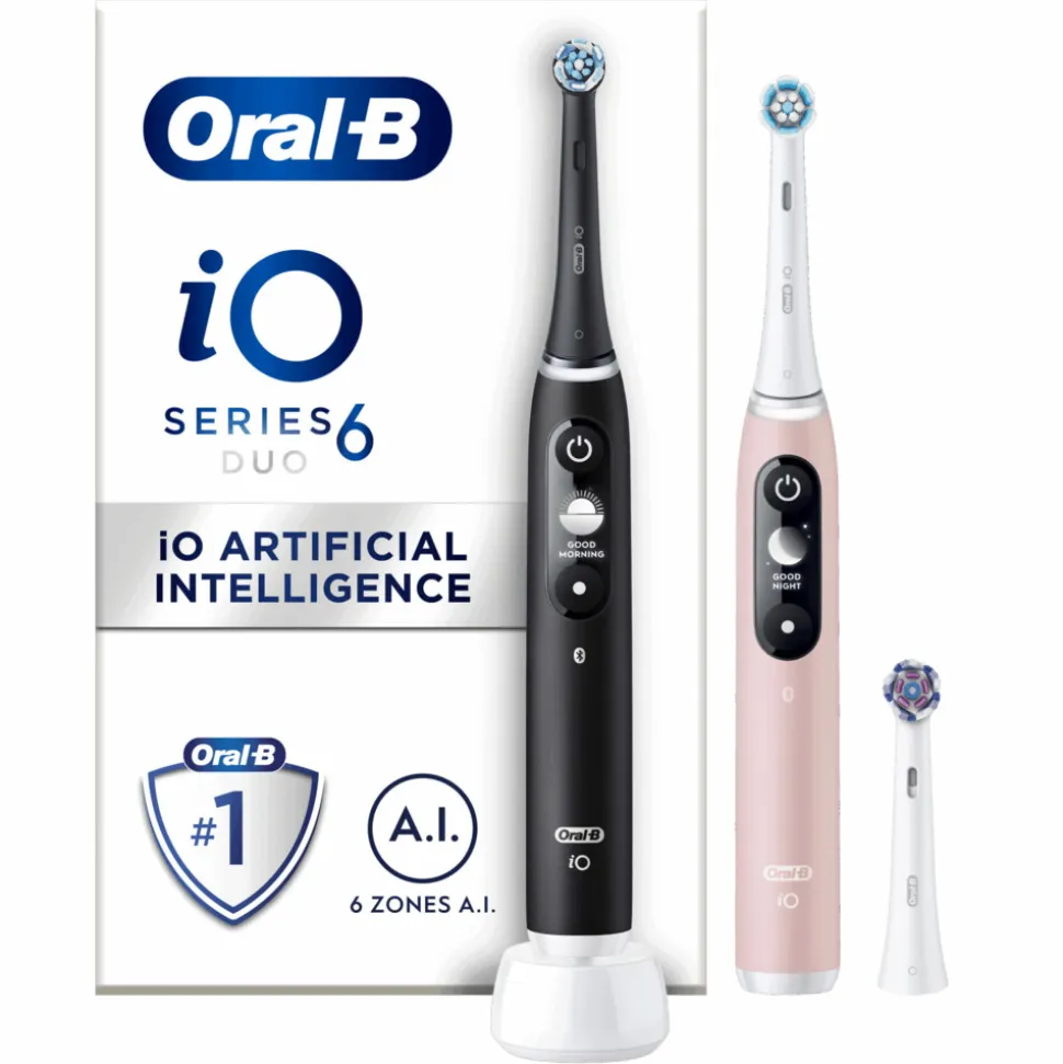 Oral-B Elektrische Tandenborstel iO 6 Duo Zwart & Roze 1 set