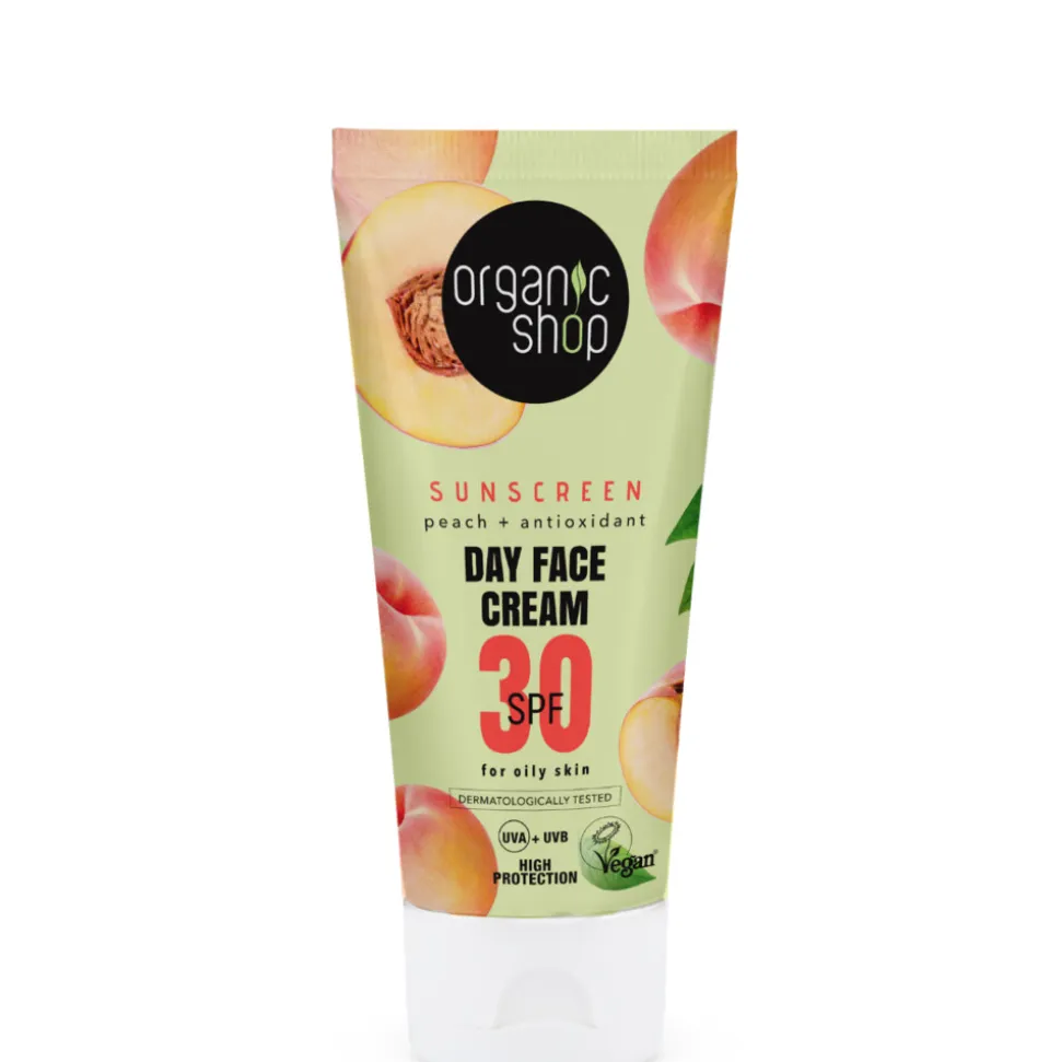 Organic Shop Zonnebrandcréme Gezicht SPF 30 Vette huid 50 ml
