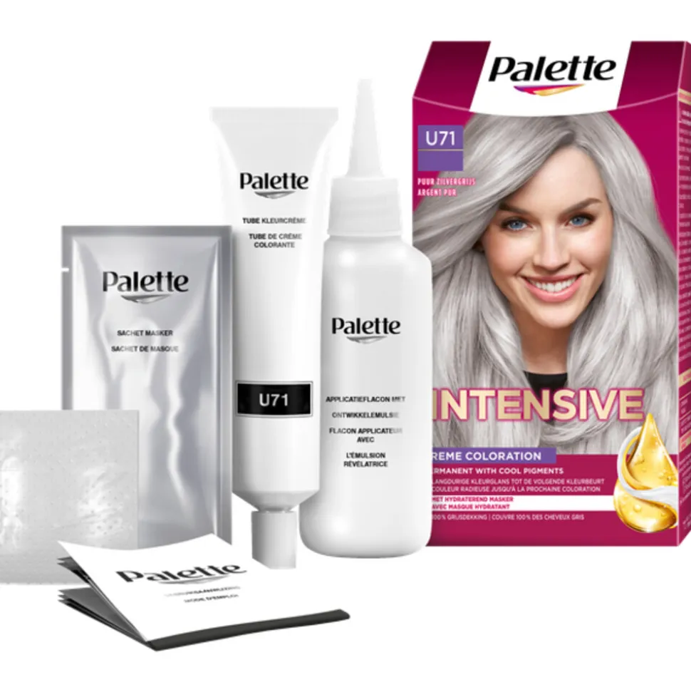 Palette Intensive Oil-Care Color Haarkleuring U71 Puur Zilvergrijs