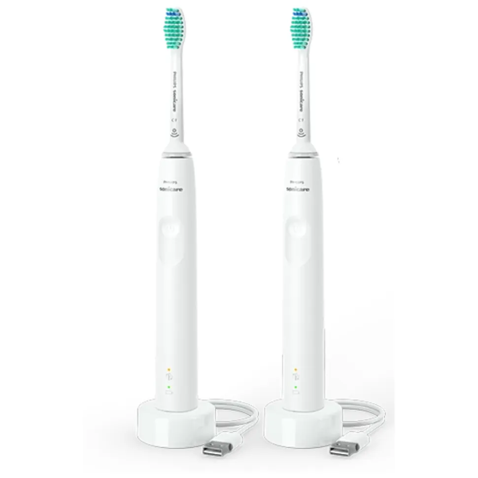 Philips Sonicare Elektrische Tandenborstel Series 3100 Wit Duopack HX3675/13 2 stuks