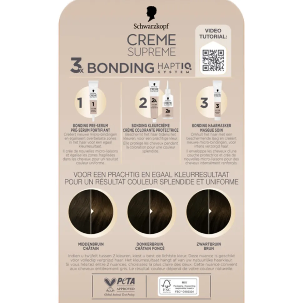 Schwarzkopf Creme Supreme Haarkleuring 4-0 1 set