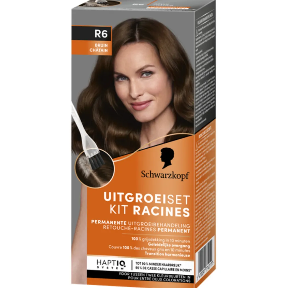 Schwarzkopf Uitgroeiset Haarverf Bruin R6 1 set