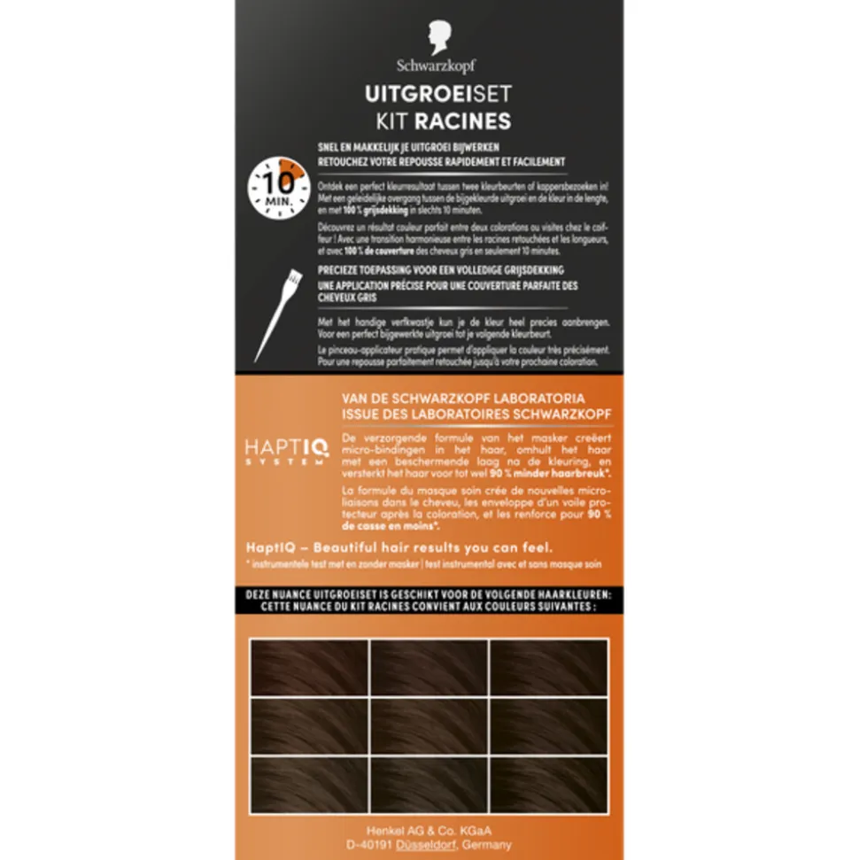 Schwarzkopf Uitgroeiset Haarverf Bruin R6 1 set