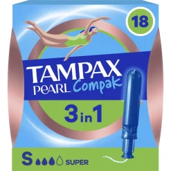 Tampax Pearl Compak Super Tampons met Inbrenghuls 18 stuks