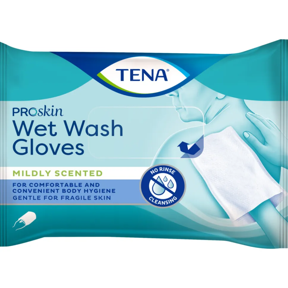 TENA Proskin Wet Wash Gloves Mild Geparfumeerd 8 stuks