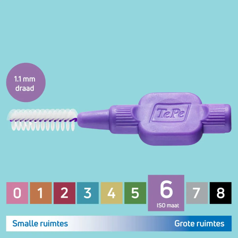 TePe Interdentale Ragers Original 1,1 mm Paars 6 stuks