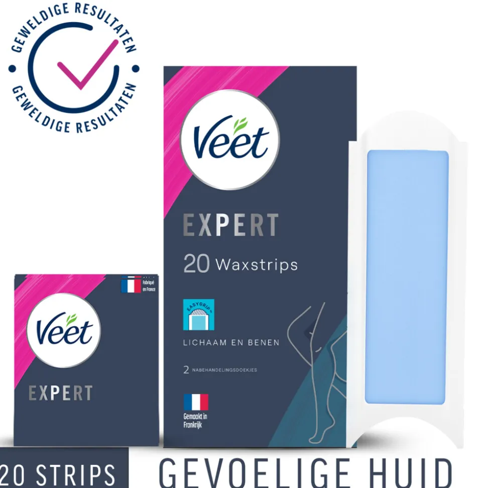 Veet Expert Koude Waxstrips Benen Sensitive 20 stuks