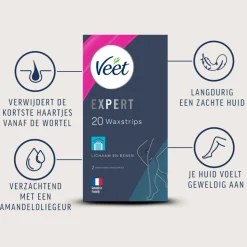 Veet Expert Koude Waxstrips Benen Sensitive 20 stuks