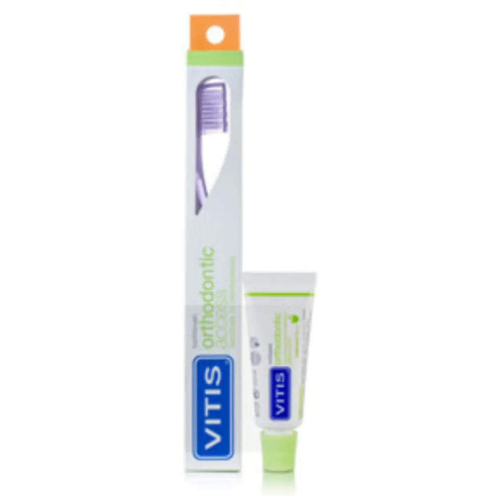 Vitis Tandenborstel + Mini Tandpasta Orthodontic