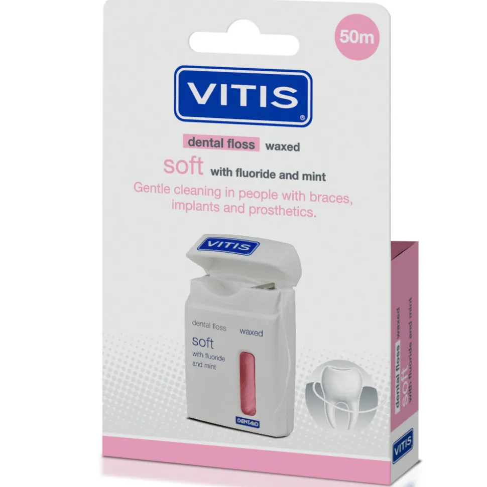 Vitis Waxed Dental Floss Fluoride & Mint 50 meter