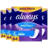 4x Always Daily Protect Inlegkruisjes Long 64 stuks