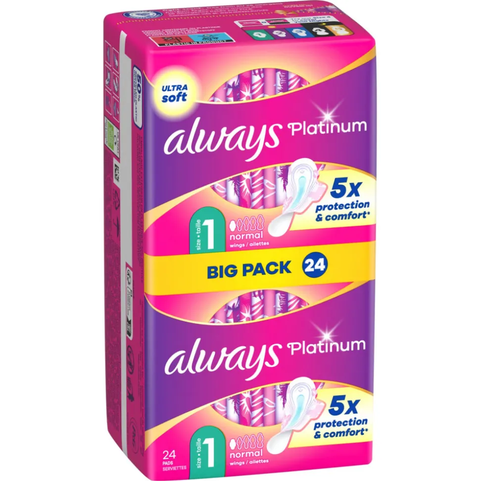 8x Always Maandverband Platinum Normal 24 stuks