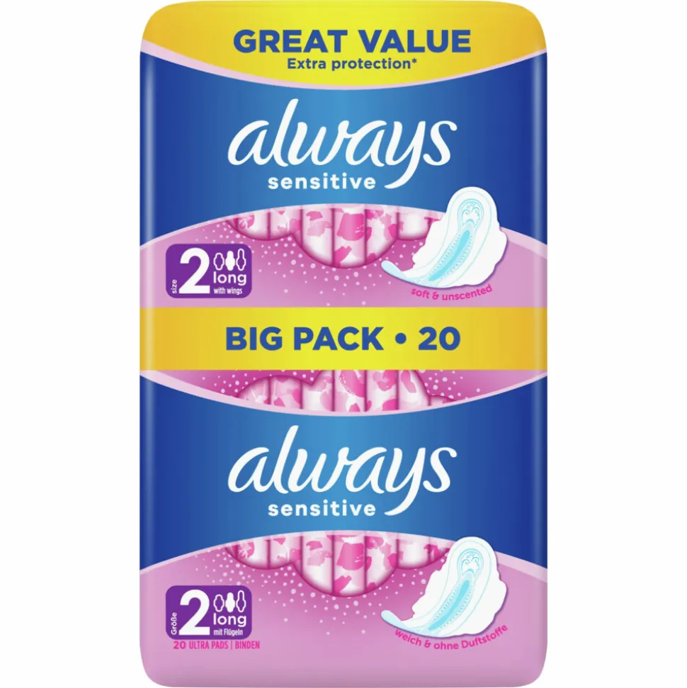5x Always Maandverband Sensitive Long 20 stuks
