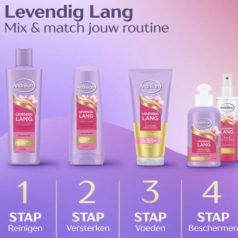 6x Andrélon Leave-In Creme Levendig Lang 200 ml