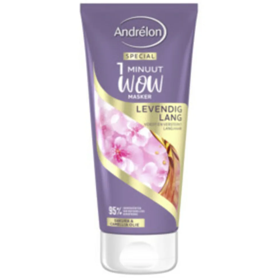 6x Andrélon 1 Minuut Wow Masker Levendig Lang 180 ml